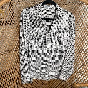 Express Black and White Polka Dot Shirt